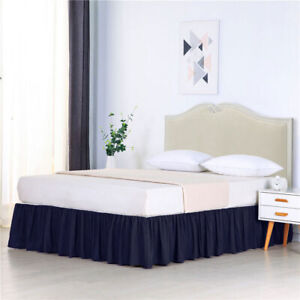 New Elastic Bed Skirt Dust Ruffle Easy Fit Wrap Around Twin Full Queen King Size