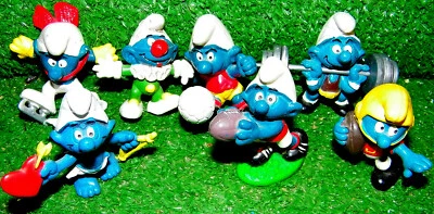 SMURFS FIGURINE 批量 Schleigh 足球 爱情 丘比特 心形 曲棍球 小丑 — 第 1/3 张图片