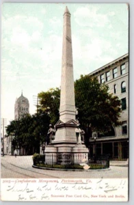 POSTKARTE KONFÖDERIERTENDENKMAL PORTSMOUTH VIRGINIA - Bild 1 von 2