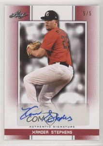 2019 Leaf Perfect Game National Showcase Red /5 Xander Stephens #BA-XS1 Auto