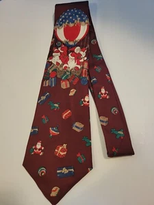 American Traditions Silk Tie Santa In Hot Air Balloon - Picture 1 of 2