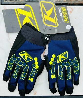 NUEVO Guantes de Motocicleta Klim Dakar 3D Acolchados/Azul/Amarillo/Negro/Talla XL Foto 1 de 3