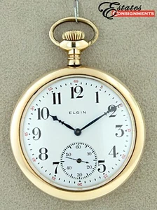 Reloj de bolsillo vintage 1917 Elgin grado 303 talla 12s lleno de oro - Imagen 1 de 6