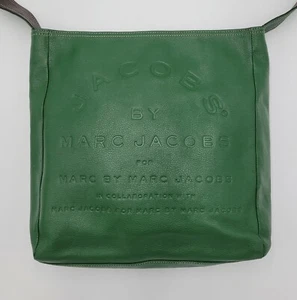 Marc by Marc Jacobs Green & Brown Leather Reversible Sling Tote Bag Shoulder Bag - Picture 1 of 8