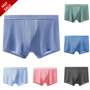 Men Ice Silk Briefs Seamless Comfy Boxer Shorts Bulge Pouch Underpants Underwe ↖ - Picture 1 of 24