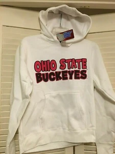 OHIO STATE SWEATSHIRT Buckeyes Sewn Ladies Hoodie JUNIORS SMALL or MEDIUM NEW - Picture 1 of 3
