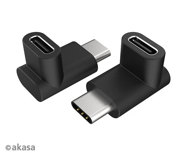 Akasa AK-CBUB63-KT02 Right Angle USB Type-C Male to Female Adapter (2-pack) - Image 1 of 1