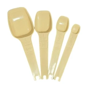 Vintage Tupperware Measuring Spoons Nesting Set 4 Tbsp Tsp 1/2 + 1/8 Tsp NO RING - Picture 1 of 14