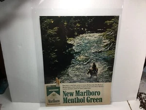 1966 New Marlboro Menthol Green Cigarette, Original Print Ad. Man On Horseback. - Picture 1 of 3