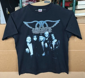 Vintage 1997 Aerosmith Nine Lives World Tour Band Shirt Men's Size XL Black - Picture 1 of 11