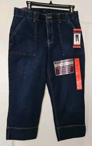 Gloria Vanderbilt Women's Rhea Capri Pants Comfort Waistband Dark Denim 8 NWT - Picture 1 of 10