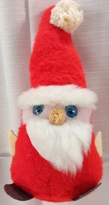 Vintage Santa Bean Bag Paperweight Triangular 10" Blue Eyes Felt hands feet - Bild 1 von 7