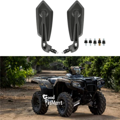Black Motorcycle Rear View Side Mirrors For Honda Foreman Rubicon 500 4x4 ATV US - Imagem 1 de 4