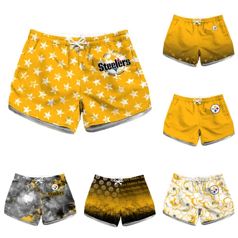 Pittsburgh Steelers Women's Athletic Pockets Shorts Summer Casual Beach Shorts Cover