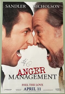 PÓSTER FIRMADO POR ADAM SANDLER TAMAÑO COMPLETO DS MANEJO DE LA IRA JSA RACC JACK NICHOLSON - Imagen 1 de 3
