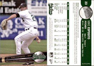 Mike Esposito 2007 MultiAd Colorado Springs Sky Sox #10 Card *AutographDen*