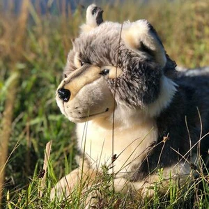 Alawa Laying 20 Inch Wolf Auswella Limited Collection Plush Wolf Stuffed Animal - Bild 1 von 3