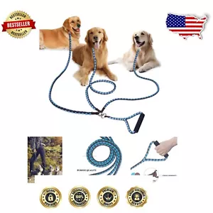 Comfortable 3-Way Dog Leash Splitter - 4.6ft Heavy Duty with Padded Handle - Picture 1 of 9