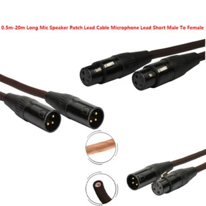 0.5m-20m Long Mic Speaker Patch Lead Cable Microphone Lead Short Male To Female - Picture 1 of 11