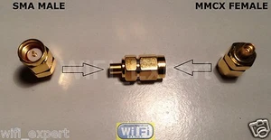 1 x Gold Plated SMA Male to MMCX Female Straight RF Connector Adapter USA - Picture 1 of 3