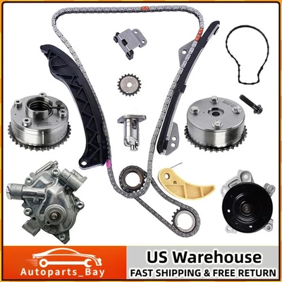Timing Chain Kit VVT Gears Water Oil Pump Fit 09-15 Toyota Scion Pontiac L4 1.8L - Image 1 of 4