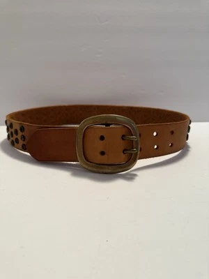 Lucky Brand Belt Leather Studded Womens Bohemian Southwestern 1 7/8" Wide 32-36" - Image 1 of 4
