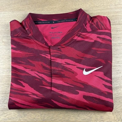 Nike Dri-Fit ADV Tiger Woods Cuello Hoja Polo Hombres M Snap Charles Schwab Foto 1 de 4