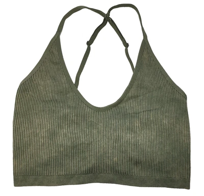 Aerie Woman Real Good Green Sports Bra Open Back Size S Adjustable Straps - Image 1 of 4