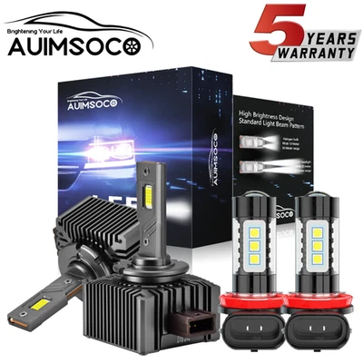 For 2007-2009 Mercedes Benz W221 S550 S-Class 4x LED Headlight + Fog Light Bulbs - Image 1 of 4