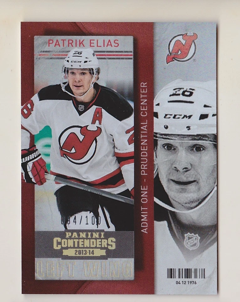 2013-14 Panini Contenders Patrik Elias /100 GOLD Ticket NJ Devils 13-14 - Image 1 of 1