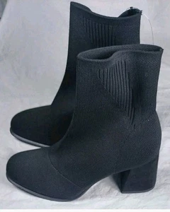 MIA black Knit Shelbi Ankle Boots Women’s 10 M NWT. (X) - Picture 1 of 13