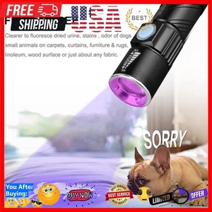 Blacklight Flash Light 3 Modalità Ricarica USB 600mAh per Cane Gatto Urina Pet Macchie - Foto 1 di 7