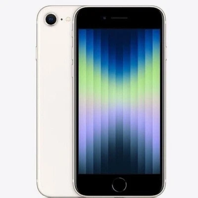 New Apple iPhone SE 3rd Gen (2022) A2595 White 5G 64GB Factory Unlocked - Image 1 of 4