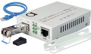 Convertisseur multimédia fibre optique monomode LC Gigabit - Comprend LC SFP 20 km (12,42 M... - Photo 1/9