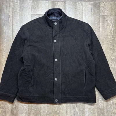 Dockers Men’s XL Black Full Zip Button Lined Insulation Wool Jacket - Image 1 of 4