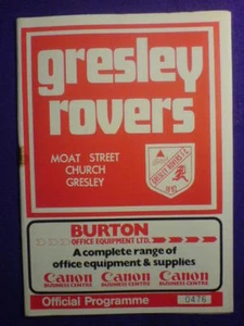 PROGRAMME - Gresley Rovers v Derby County - 12 Aug 1986 - Bild 1 von 1