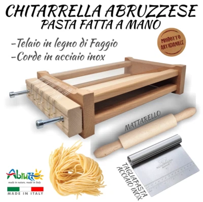 CHITARRA con MATTARELLO Pasta Spaghetti fettuccine Abruzzese TAGLIAPASTA - Immagine 1 di 4