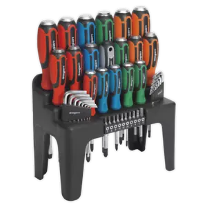 Siegen by Sealey - Hammer-Thru 44pc Screwdriver Set - Slotted Phillips Pozi TRX - Picture 1 of 3