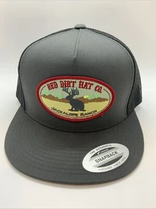 Red Dirt Hat JACKALOPE Charcoal Mesh Trucker Patch Cap RDHC-155 - Picture 1 of 4