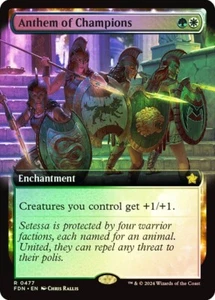 Anthem of Champions Foil Extended Art Foundations NM MTG - Picture 1 of 1