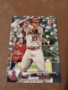 2017 MIKE TROUT BOWMAN BASEBALL CARD #100 CALIFORNIA ANGELS ANAHEIM - Picture 1 of 2