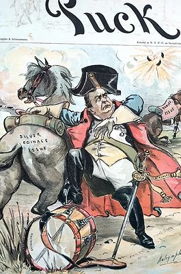 McKinley TARIFA 1891 MONEDAS DE PLATA FT. CAMPBELL impresión de dibujos animados políticos mate Foto 1 de 4