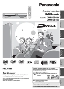 Panasonic DVD Recorder Operating Instructions DMR-ES45V DMR-ES46V * MANUAL ONLY* - Picture 1 of 1