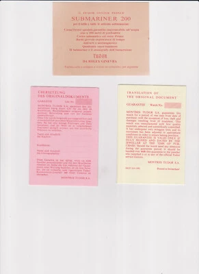 Rolex Tudor Submariner 200 CigarettesCard red italian with 2x translations - Image 1 of 3
