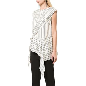 Nicole Miller NWT Departure Stripe Silk Top Size Small - Picture 1 of 2
