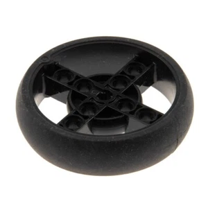 1X Lego Technic Wheel Tire Solid Rubber Rim 56X14 Black Axle Hole 39367PB02 - Picture 1 of 1