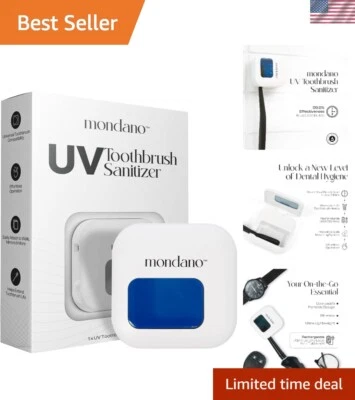 Desinfectante para cepillo de dientes UV-C y soporte montado en la pared - Estuche de viaje recargable Foto 1 de 4