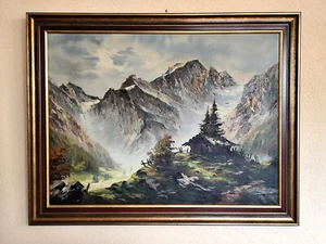 Mattner Hochalm in den Dolomiten signiert r.u. 90 x 70cm Öl auf Leinwand - Bild 1 von 16