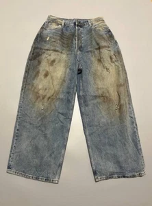 Acne Studios Penicillin Mid Blue Super Baggy Fit Jeans 2023 Wash Denim 34 - Picture 1 of 9