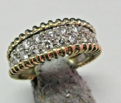 Anillo Estate 1.03 ctw Diamantes Cúpula Oro 14k Talla 11 Pav'e Estilo Banda HACER OFERTA Foto 1 de 4